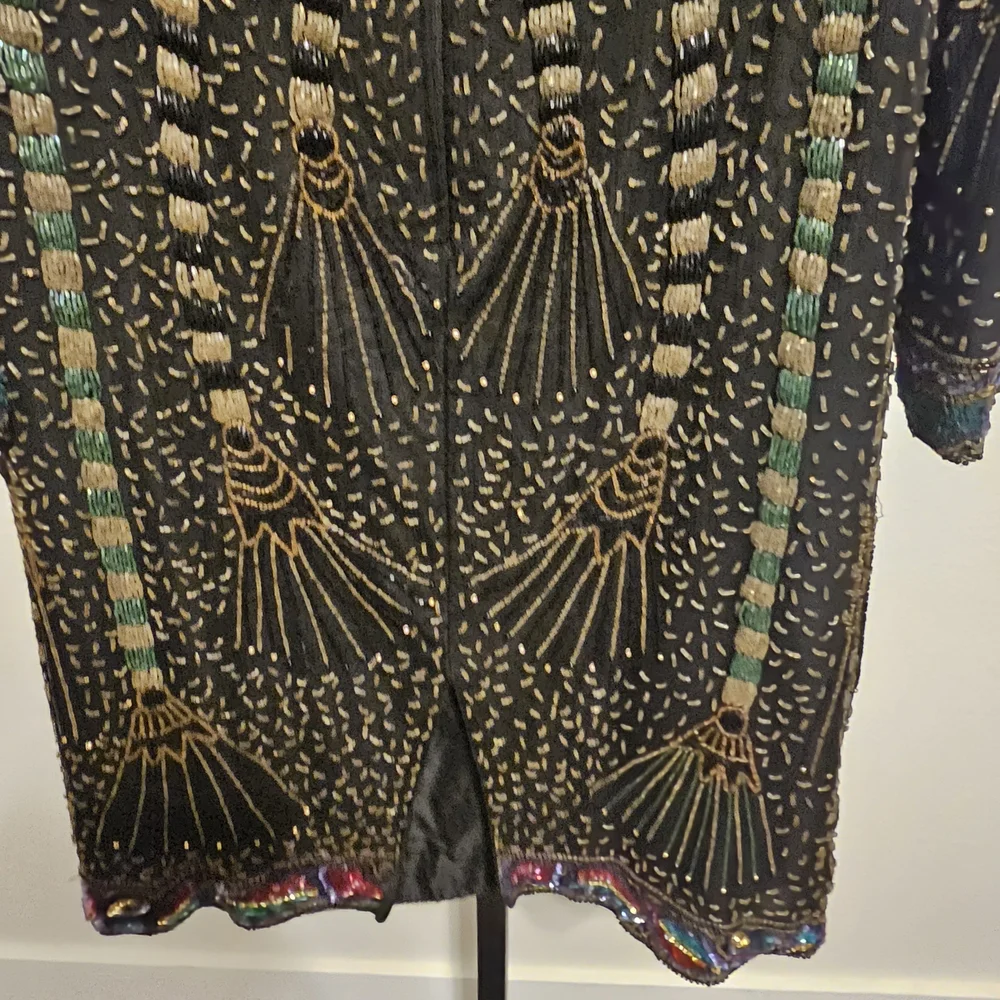 Vibrant Beaded Long Sleeve Dress - Picture 10 of 11
